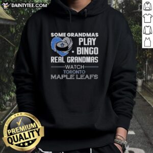 Premium hoodie for grandmas watching Toronto Maple Leafs play bingo, showcasing comfort and team spirit.