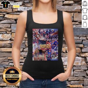 Top Thank You Team USA Tank Top featuring vibrant colors and a patriotic design, perfect for showing support.