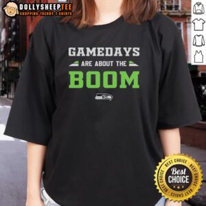 Alt Text: Seattle Seahawks Ladies Tee showcasing vibrant design for game days, perfect for fans supporting their team.