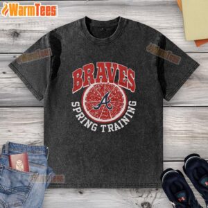 Hot Atlanta Braves Spring Training Grapefruit Washed T-Shirt featuring vibrant colors and a comfortable fit for fans.