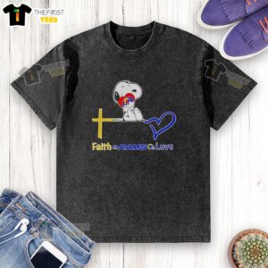 Premium Los Angeles Rams Snoopy Hugs Heart Faith Rams Love T-Shirt - Image 6