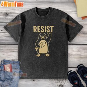 Good Penguins Resist Washed T-Shirt featuring playful penguin graphics on a soft, casual fabric for stylish comfort.