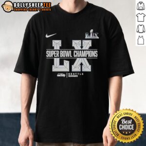 Premium Seattle Seahawks Super Bowl LX Champions Sacrifice Logo T-Shirt featuring bold team graphics and vibrant colors.