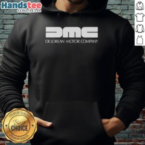 Good DeLorean Motor Company hoodie featuring iconic logo, perfect for fans of classic cars and retro style apparel.