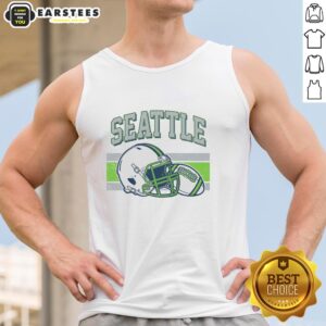 Good Varsity Style Seattle Football Tank Top in navy blue, perfect for game day or casual wear.
