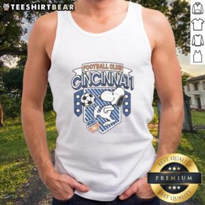 Official Peanuts Snoopy x FC Cincinnati tank top featuring a stylish design perfect for fans and summer wear.