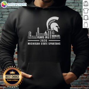 Awesome Michigan State Spartans 2026 players name skyline hoodie featuring team colors and logo, perfect for fans.