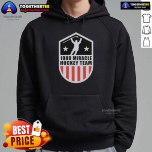 Alt Text: Vintage USA Hockey Team hoodie featuring the iconic 1980 Miracle Hockey Team design for fans and collectors.