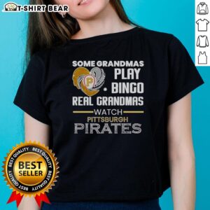 Awesome Pittsburgh Pirates tee featuring grandmas playing bingo and watching baseball in a diamond heart shape design.