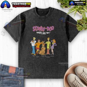 Official Scooby-Doo Where Are You 1970 cartoon washed t-shirt featuring Shaggy, Fred, Daphne, and Velma.