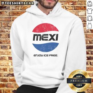 Good Mexi Enjoy Ice Free Pepsi Parody Logo Hoodie featuring a fun graphic design for casual wear enthusiasts.
