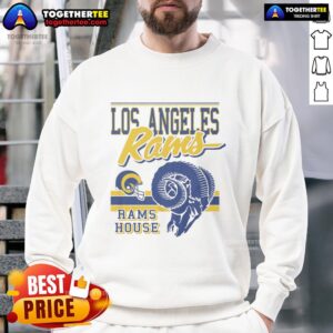 Good Los Angeles Rams Spirit Script Sweatshirt featuring bold Rams logo and stylish design, perfect for game day.