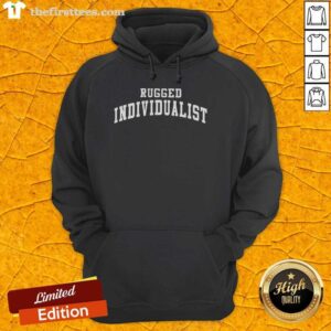 Official Rugged Individualist Hoodie in black featuring a cozy design and logo, perfect for outdoor adventures.