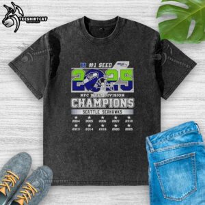 Hot Seattle Seahawks NFC West Division Championship 2025 washed t-shirt showcasing team pride and style.