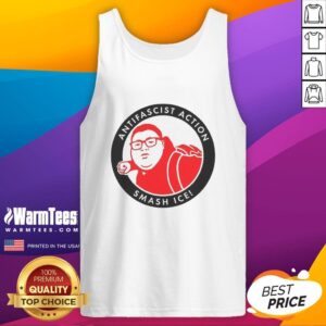 Nice Antifascist Action Smash Ice Tank Top featuring bold graphics promoting anti-fascism and social justice.