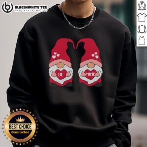 Cute Valentine's Day sweatshirt featuring an adorable gnome couple with hearts, perfect for celebrating love on Valentine's Day.