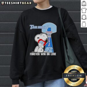 Premium Peanuts Snoopy Forever Win or Lose sweatshirt featuring North Carolina Tar Heels basketball design.