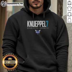 Nice Kon Knueppel 7 Charlotte Hornets Elite Hoodie featuring team colors and logo, perfect for fans and stylish wear.