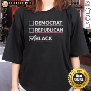 Original Dr. Boyce Watkins Democrat Republican Black Ladies Tee featuring bold graphics and a stylish design for activism.