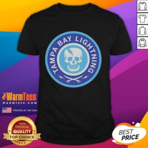 Alt Text: Awesome Tampa Bay Lightning 2026 Skull Logo T-Shirt featuring a bold skull design and team colors for fans.