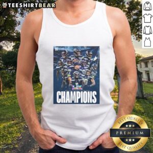 Seattle Seahawks Team Super Bowl LX 2026 Champions graphic tank top showcasing team pride and vibrant design.