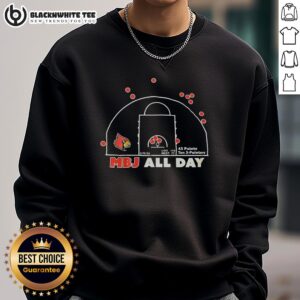 Top Mikel Brown Jr. Rookie Louisville Cardinals MBJ All Day Sweatshirt displayed in vibrant red with team logo.