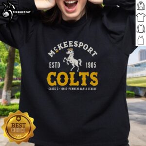 Funny Mckeesport Colts Baseball 1905 Classic C sweatshirt, perfect for fans of Ohio-Pennsylvania League history.