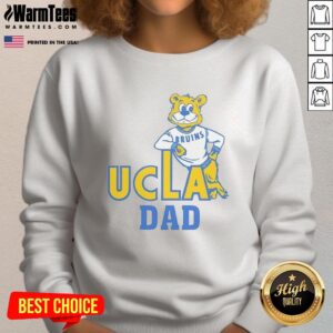 Men's Nice Mark Cuban UCLA Dad Bruins sweatshirt in blue, showcasing school spirit and comfort for fans.