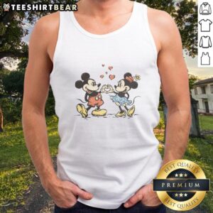 Alt Text: Premium Mickey Mouse and Minnie Mouse tank top featuring Two Hands One Heart design for Disney lovers.