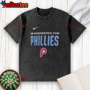 Original Engineered for Philadelphia Phillies MLB Logo Washed T-Shirt in red with vintage-style logo design.