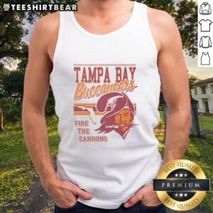 Premium Tampa Bay Buccaneers Spirit Script Tank Top showcasing team colors and logo, perfect for game day style.