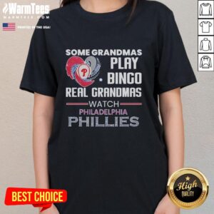 Philadelphia Phillies ladies tee featuring a heart shape design, perfect for grandmas who watch baseball and play bingo.