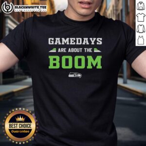 Official Gamedays Are About The Boom Seattle Seahawks T-Shirt featuring vibrant team colors and logo for passionate fans.