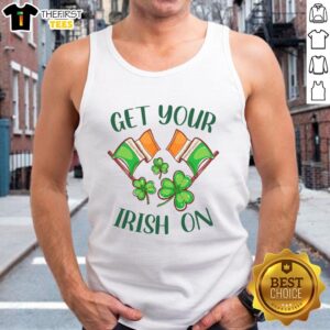 Alt Text: Stylish Get Your Irish On St. Patrick's Day tank top featuring festive green design, perfect for celebrating the holiday.