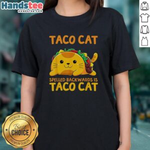Good Taco Cat Spelled Backwards tee for ladies, perfect for Cinco de Mayo celebrations and fun taco-themed outfits.