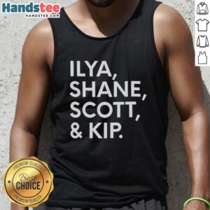 Good Ilya Shane Scott and Kip wearing stylish tank tops, showcasing trendy summer fashion for men.