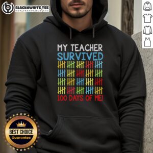 Original My Teacher Survived 100 Days Of Me Hoodie in vibrant colors, perfect for celebrating classroom milestones.