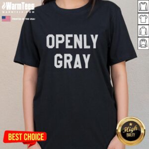 Alt Text: Awesome Adrianne Curry Openly Gray Ladies Tee featuring a stylish design, perfect for casual wear.