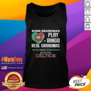 Original tank top featuring grandmas playing bingo and cheering for the Boston Celtics, perfect for sports and family fans.