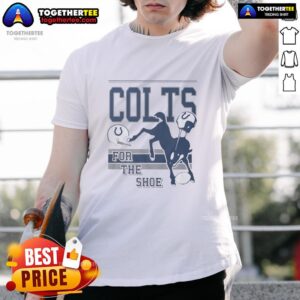 Alt Text: Awesome Indianapolis Colts T-Shirt featuring Shoe Spirit Script design, perfect for fans and game day attire.