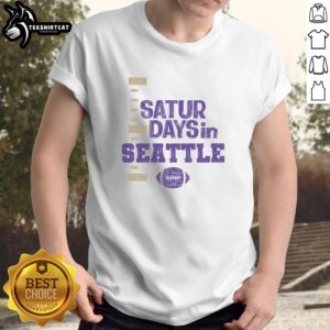 Premium Saturdays In Seattle Football Fan T-Shirt featuring vibrant team colors and logo, perfect for game day enthusiasm.