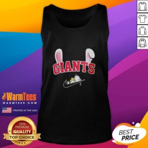 Official New York Giants x Snoopy Happy Easter tank top featuring a playful design celebrating Easter and team spirit.
