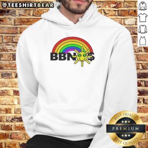 Premium BBNOS Rainbow Graphic Hoodie featuring vibrant colors and trendy design for a stylish streetwear look.