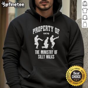 Silhouette of the Ministry of Silly Walks hoodie from 1970, showcasing a playful and iconic design.