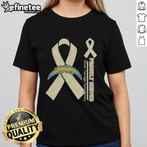 Premium Los Angeles Chargers ladies tee showcasing honor, courage, and commitment in stylish design and vibrant colors.