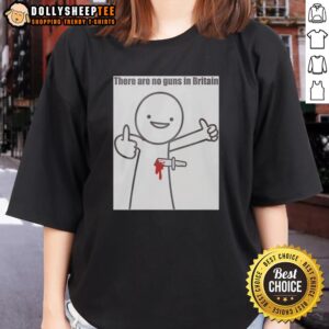 Hot 2026 Ladies Tee featuring 'There Are No Guns In Britain' slogan, perfect for casual wear and promoting peace.