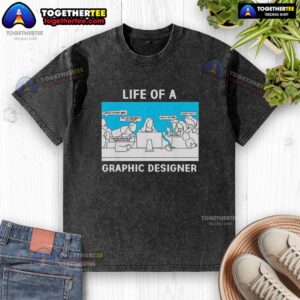 Stylish graphic designer wearing a washed t-shirt, showcasing the creative professional lifestyle and artistic flair.