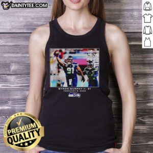 Alt Text: Byron Murphy II in a Seattle Seahawks tank top, showcasing his NFL style for the 2026 football season.