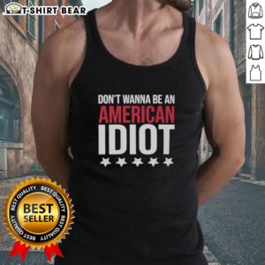Premium Don't Wanna Be An American Idiot Tank Top featuring bold graphic design, perfect for casual, edgy fashion.