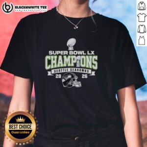 Good Seattle Seahawks Super Bowl Champions Football 2026 Ladies Tee featuring vibrant team colors and logo design.
